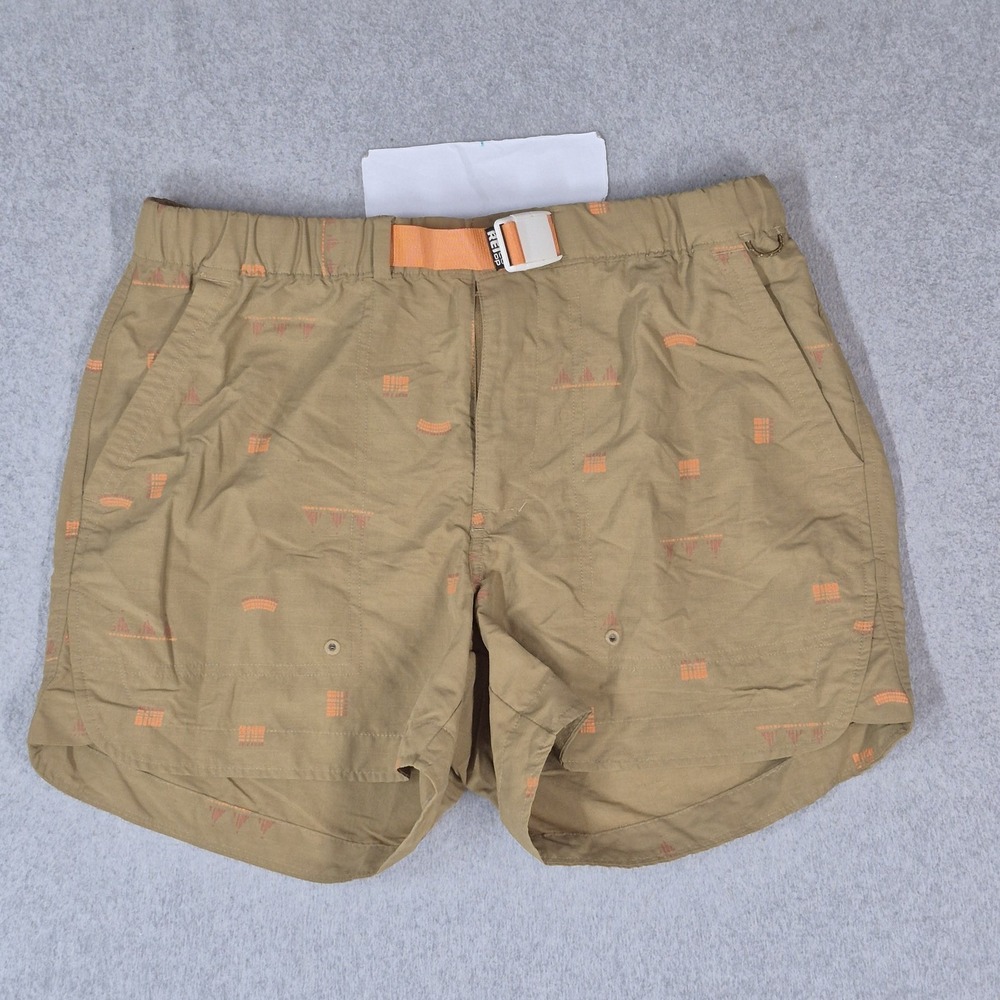REI Co-Op Women Activewear Shorts M Tan Nylon Polyester Geometric